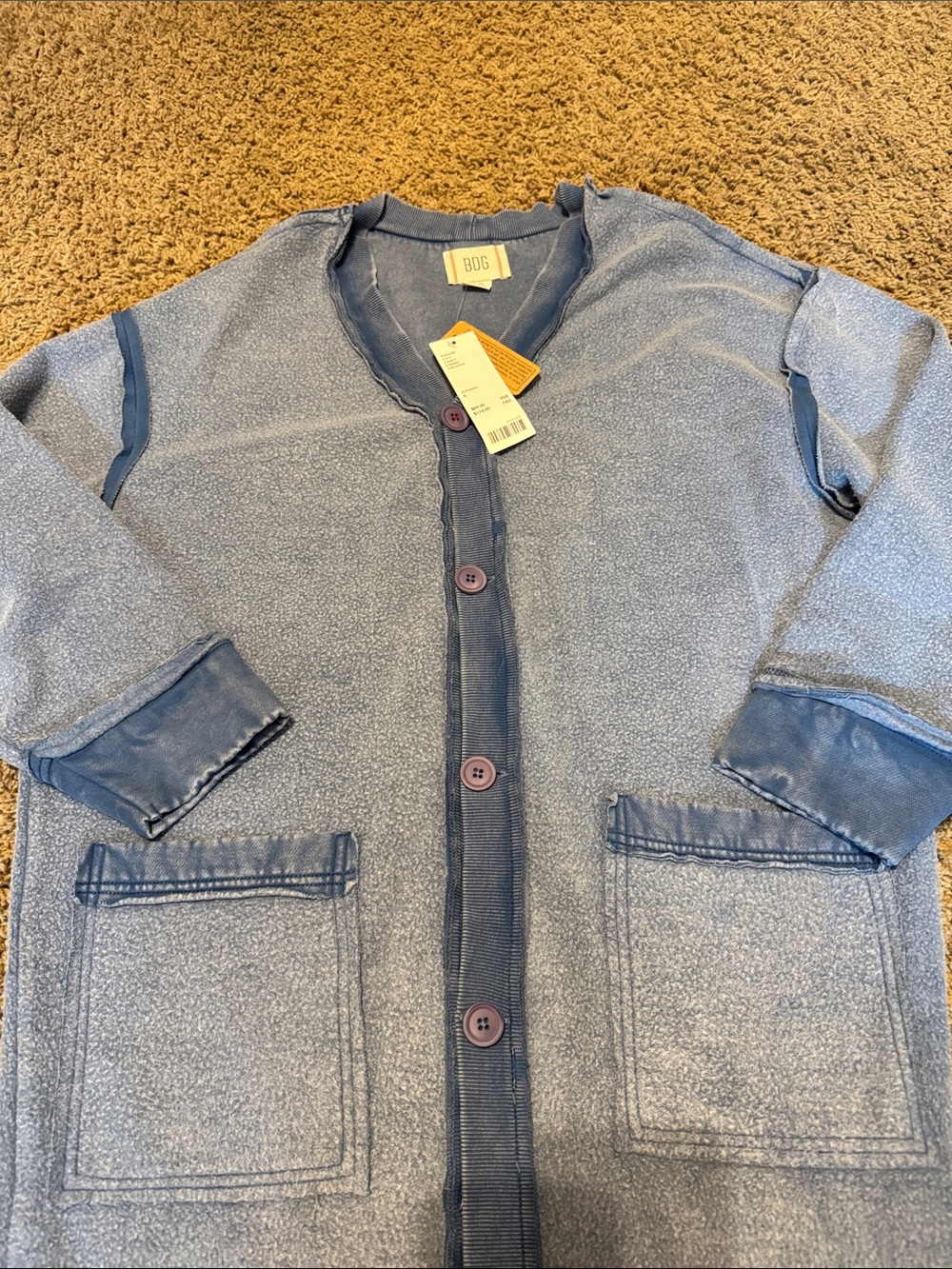NWT Urban Outfitters BDG Light Blue Women’s Button Front Cardigan